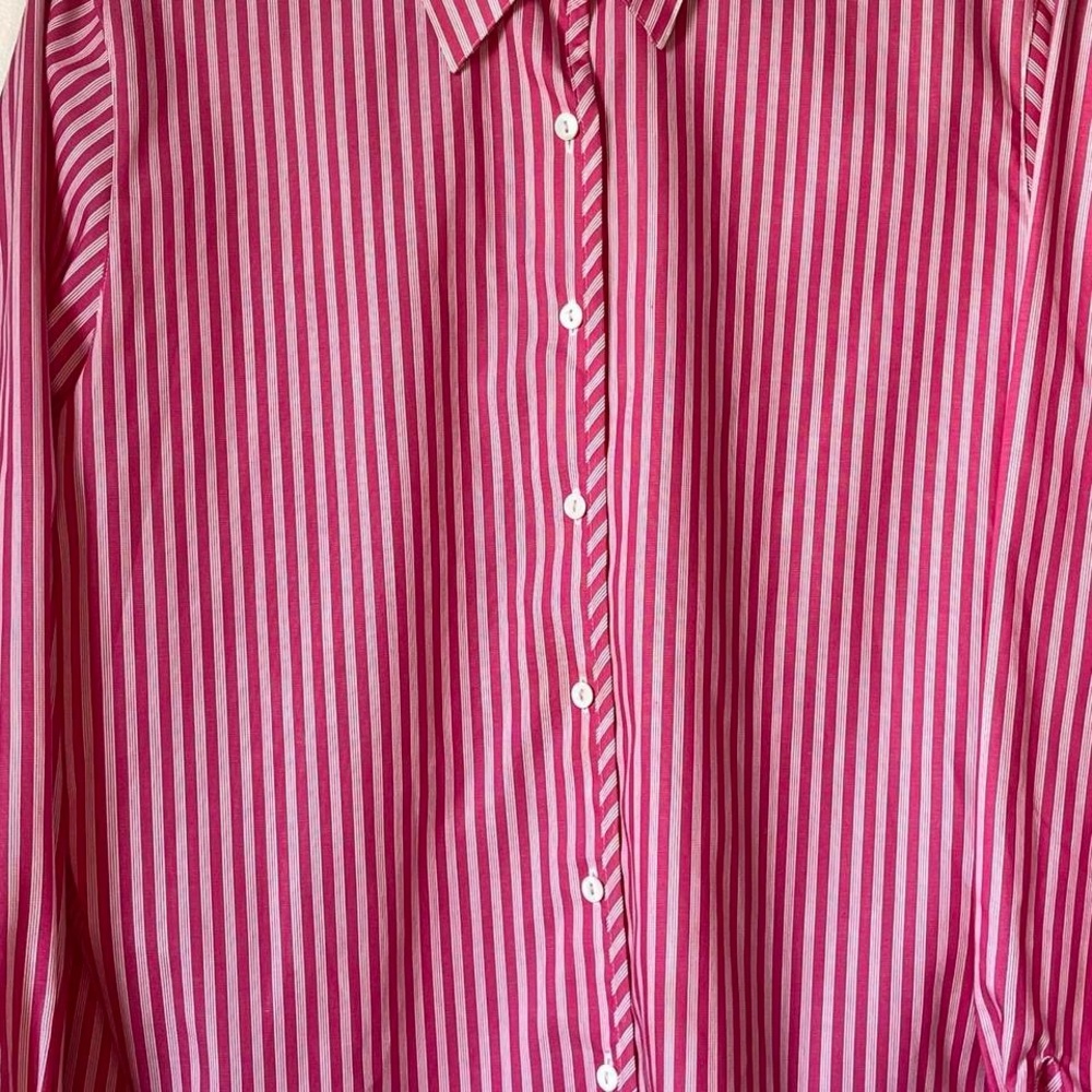 Foxcroft Pink and White Striped Shirt - Picture 2 of 7